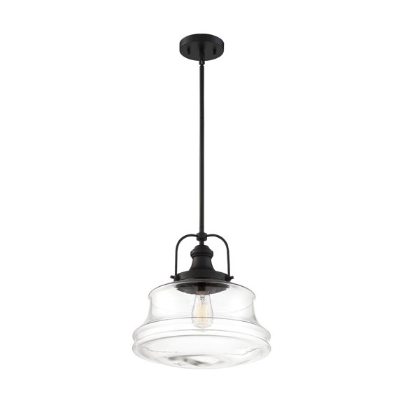 60/6759-Nuvo Lighting-Basel-1 Light Pendant-13.75 Inches Wide by 14.63 Inches High-Matte Black Finish