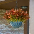 thumbnail image 3 of Morttic Fake Flower Plants 4PCS Artificial Greenery Stems Morning Glory Shrubs Bushes Faux Outdoor Plants for Front Porch Window Box Table Decoration, 3 of 7