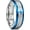 Silver&Blue, variant on 316L Stainless Steel Men Wedding Band - 8mm Sliver Lord's Prayer Cross Ring with Bible Words Engraved High Polished Blue Edge Comfort Fit Size 11