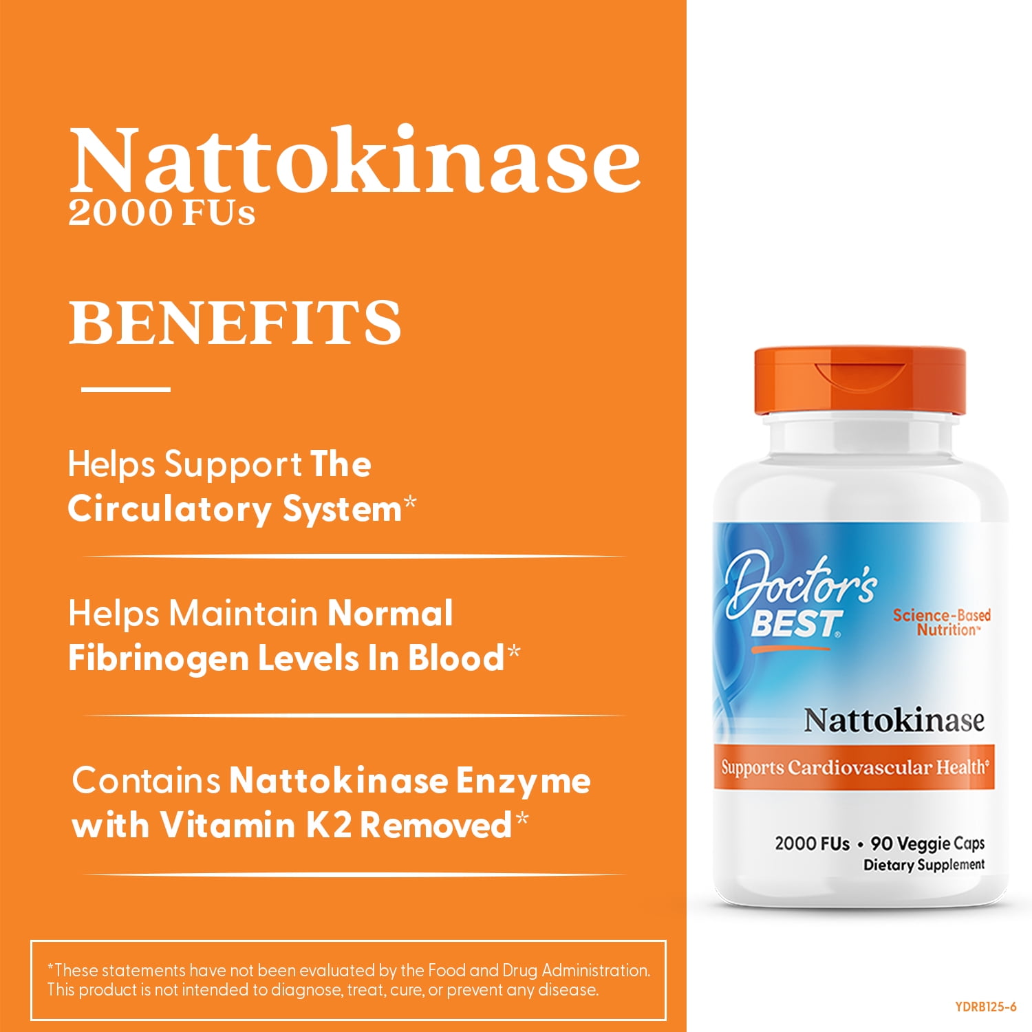 Doctor's Best Nattokinase 2,000 Fu, Non-GMO, Gluten Free, Vegan, Supports Cardiovascular and Circulatory Health, 90 Veggie Caps