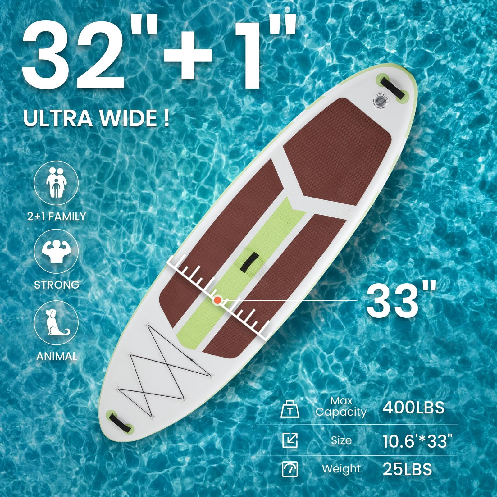 LIFERECORD Inflatable Stand Up Paddle Board 10.5ft with SUP Accessories, 2-in-1 Aluminum Paddle, Wide Stable Design Non-Slip Deck, Ultra Portable iSUP with Backpack for Adults Youth Beginners
