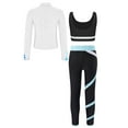 thumbnail image 4 of Miutii Kids Girls 3pcs Gym Training Set Crop Tops and Yoga Pants Long Sleeve Zipper Jacket Set for Light Blue 12, 4 of 9