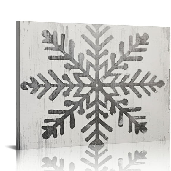 COMIO  Winter Nature Snowflake Shape Canvas Wall Art