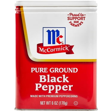 McCormick Pure Ground Black Pepper, 6.0 oz Can