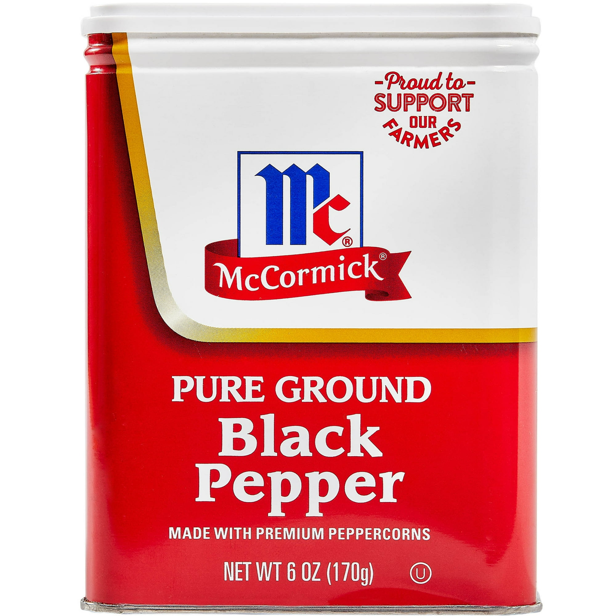 McCormick Pure Ground Black Pepper, 6.0 oz Can