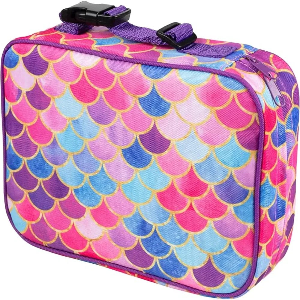 Bentology Mermaid Lunch Box for Girls - Kids Insulated, Durable Lunchbox Tote Bag Fits Bento Boxes Containers and Bottles, Back to School Lunch Sleeve