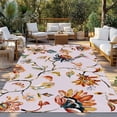 thumbnail image 2 of Pink Spring Floral Outdoor Rug for Patio/Deck/Porch, Non-Slip Large Area Rug 4 x 6 Ft, Summer Botanical Vintage Birds Indoor Outdoor Rugs Washable Area Rugs, Reversible Camping Rug Carpet Runner, 2 of 8