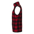 thumbnail image 3 of Men's Polar Fleece Vest - RED/ BLACK PLAID - 5XL, 3 of 4