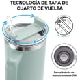 thumbnail image 3 of Vaso Térmico de Acero Inoxidable 40OZ Easytao Taza Termica Frio y Caliente con Tapa y Popote Azul Claro, 3 of 3