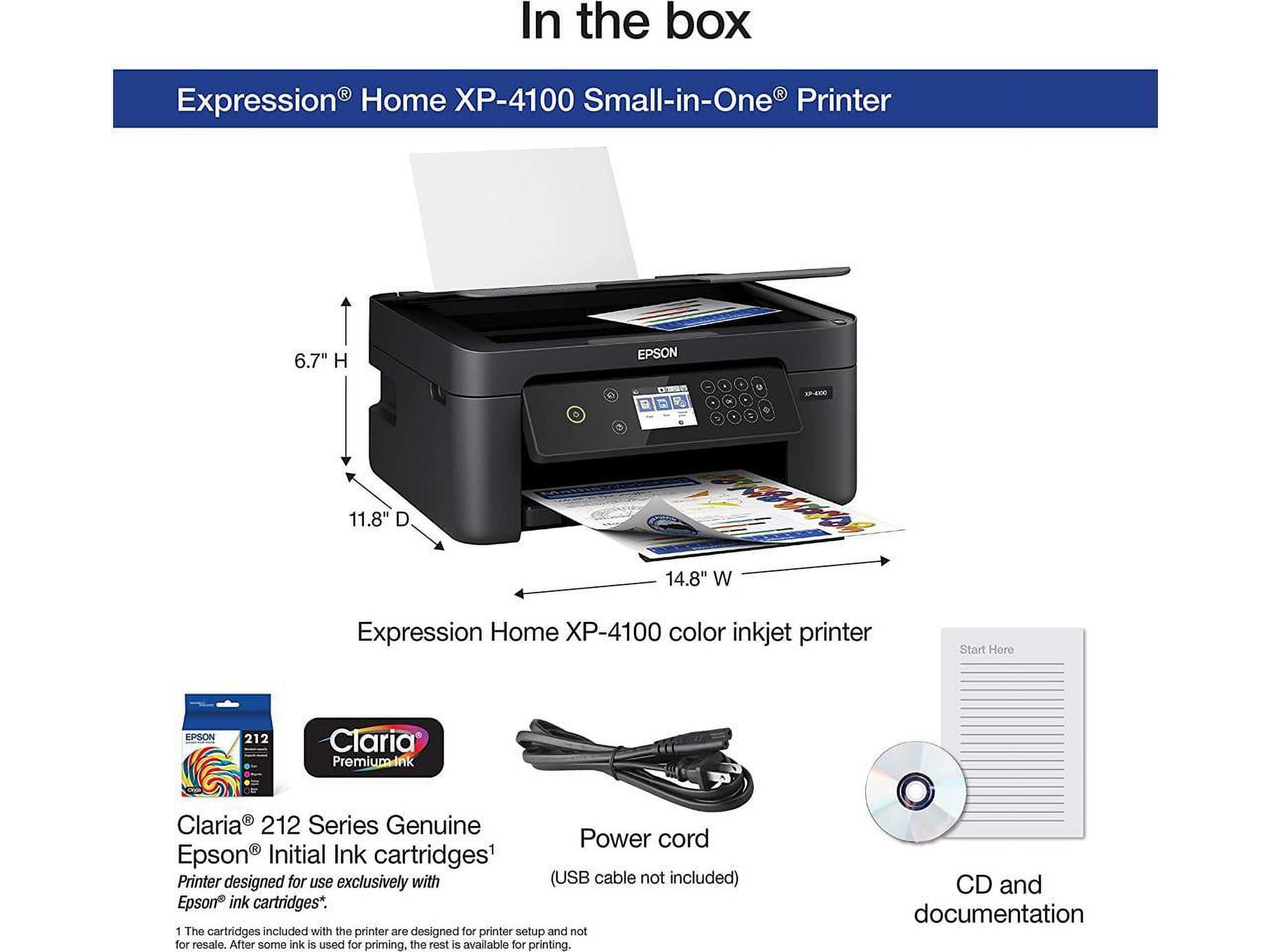 Epson Expression Home XP-4100 Wireless Color Printer with Scanner and  Copier 