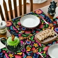 thumbnail image 6 of Sm:)e Dia De Los Muertos Mexican Placemats Set of 4, 12x18 Inch Fiesta Cinco de Mayo Table Mats for Party Kitchen Dining Decoration, 6 of 6