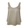thumbnail image 4 of WTXUE Tank Tops Sleeveless, Scoop Neck Cotton Women's Sequin Vest Club Evening Party Top Suspender Vest Solid | Casual for Women Beige XXL, 4 of 5