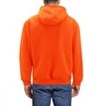 thumbnail image 2 of Men’s Neon High Visibility Sweater Pullover & Zipper Hoodie Fleece Sweatshirt (Neon Orange Pullover, S), 2 of 3