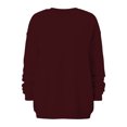thumbnail image 6 of Crew Neck Sweatshirts Women Vintage,Oversized Sweatshirts for Women Crewneck, Women's Autumn Winter Long Sleeve Pullover Tops Solid Color T-shirts Shirts,Long Sleeve Workout Tops For Women Loose Fit, 6 of 7