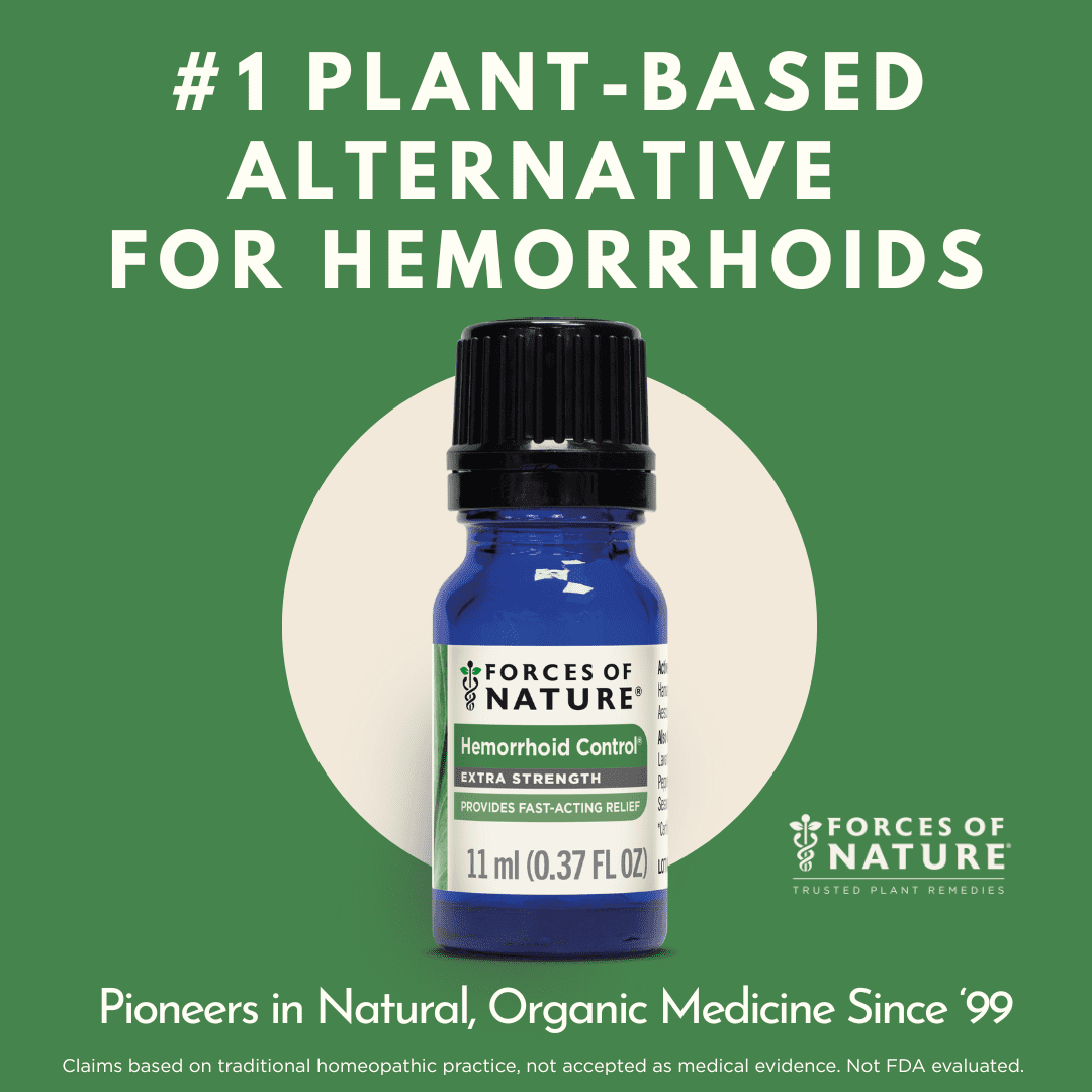 Forces of Nature Hemorrhoid Control Extra Strength 11ml, Natural, Organic Relief for Pain, Itching, Swelling