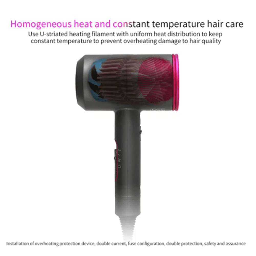 ZOUYUE 1800W Professional Hair Dryer with Diffuser Ionic Conditioning - Powerful, Fast Hairdryer Blow Dryer,AC Motor Heat Hot and Cold Wind Constant Temperature Hair Care Without Damaging Hair