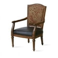 thumbnail image 2 of Comfort Pointe Chaise d'Appoint Kent en Chenille Rouge et Or et en Faux Cuir Marron, 2 of 7