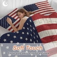thumbnail image 4 of 3 Piece American Flag Duvet Cover Set Full Size, Microfiber Comforter/Quilt Cover with Corner Ties and 2 Pillowcases, Vintage Wooden Star Striped Red Blue All Season Soft Bedding with Zipper Closure, 4 of 8