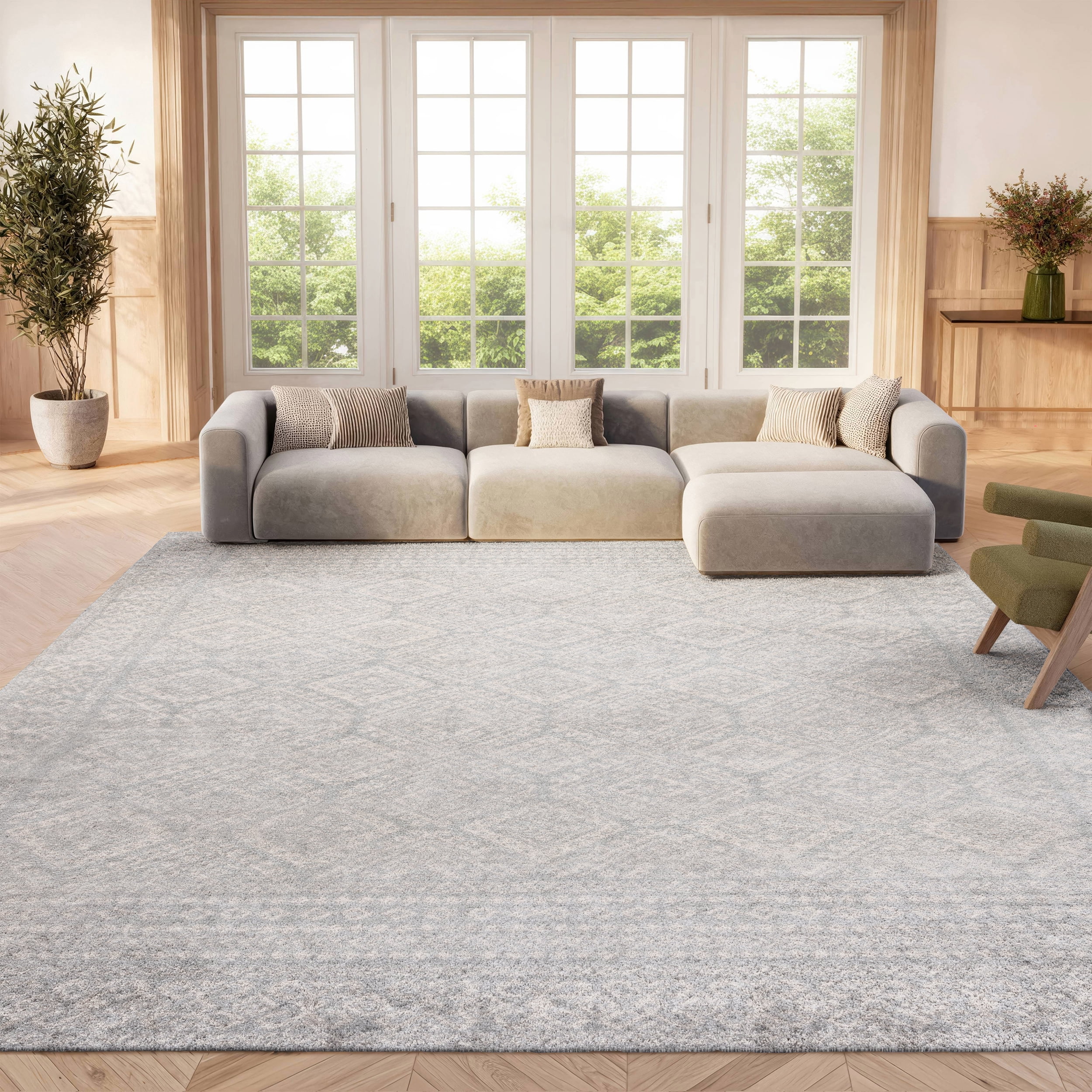 Safavieh Tulum Ophelia Oriental Area Rug, Light Gray/Ivory, 9' x 12'