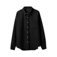thumbnail image 5 of Maplenight Womens Corduroy Shackets Jacket Long Sleeve Button Down Shirts Loose Casual Lapel Ladies Blouse, 5 of 9