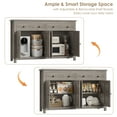 thumbnail image 5 of Homfa 55.1'' W Kitchen Buffet Storage Cabinet with Adjustable Shelves, 4-Doors 2-Drawers Sideboard Storage Cabinet, Gray, 5 of 8