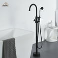 thumbnail image 4 of CASAINC Vintage 2-Handle Floor-Mount Buthtub Freestanding Roman Tub Faucet in Matte Black, 4 of 9