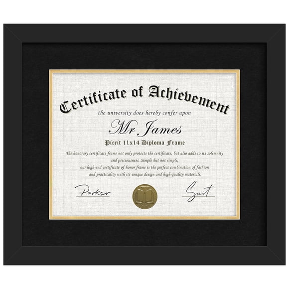Marco para Diploma/Documento Picrit de Madera Negra 28x36 cm con Vidrio