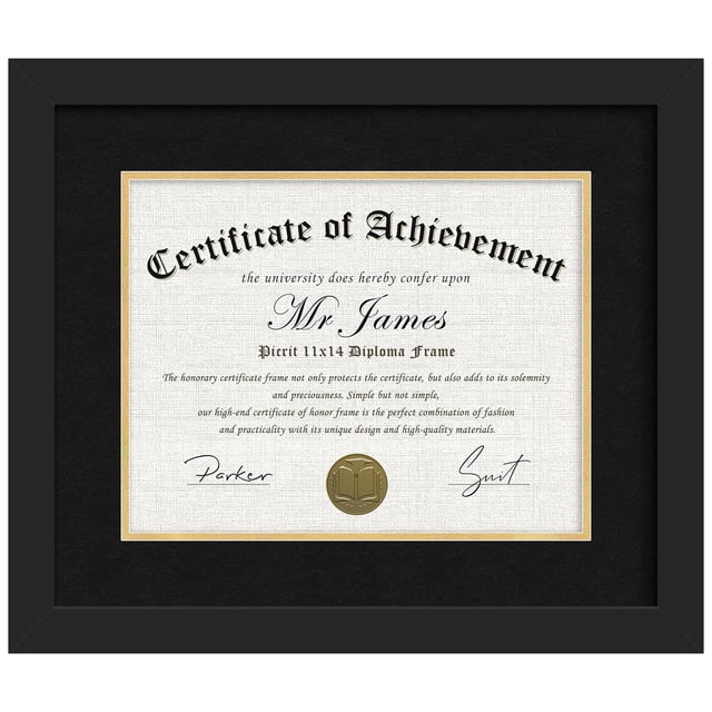 Marco para Diploma/Documento Picrit de Madera Negra 28x36 cm con Vidrio