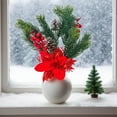 thumbnail image 7 of Seyotauo Artificial Flowers Bouquet Christmas Floral Poinsettia Pine Cones Red Berry Picks s Holly Holiday for Xmas Tree Party Decoration DIY Indoor Table Centerpieces, 7 of 7