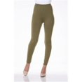 thumbnail image 1 of White Mark Cotton Solid Leggings- 201-Olive - Small, 1 of 1