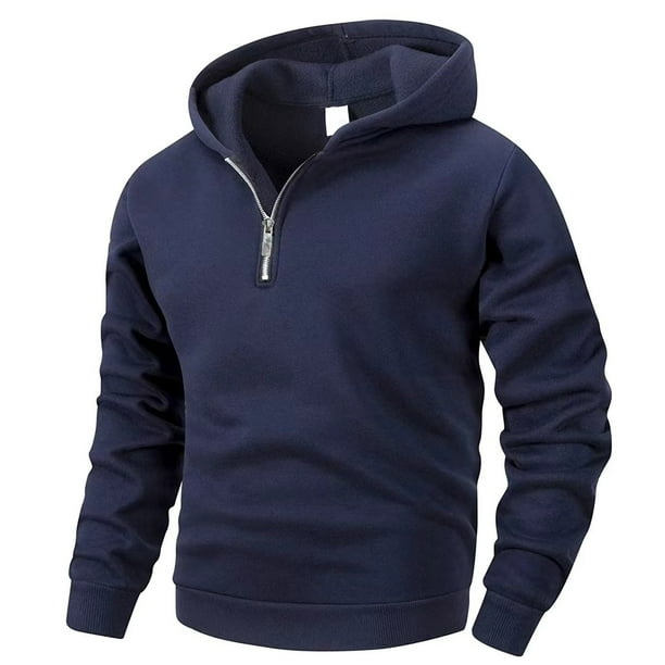Ceisia Men's All Gift Seasons Casual Solid Color Zipper Round Neck Long Sleeve Shirt - Comfortable Daily Outdoor Wear
