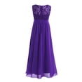 thumbnail image 2 of inhzoy Junior Kids Chiffon Lace Bridesmaid Flower Girl Dress Purple 14, 2 of 7