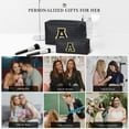 thumbnail image 5 of YOOLIFE Small Cosmetic Bags for Women, White Initial Makeup Bag Travel Makeup Bag Travel PU Leather Waterproof Toiletry Bag Gifts for Women Girls, 5 of 6