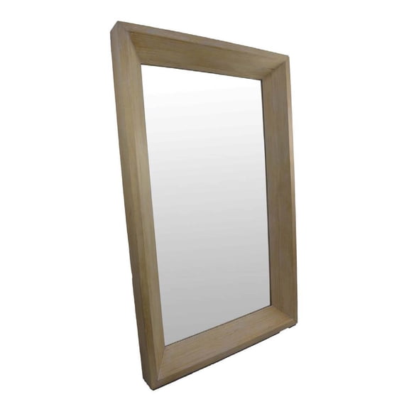 Benjara Cisy Floor Mirror, 75 Inch, Light Oak Brown Wood Rectangular Frame
