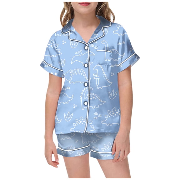 REDARER Kid DIY Hand Painted Homewear Set Colouring Dinosaur Pajama Sets for and Girl Can Play with and Wear,6-7 Years