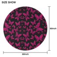 thumbnail image 6 of Black Pink Butterfly Pattern Round Tablecloth 60"x60",Wrinkle Wipeable Table Cloth for Kitchen Dining Room Picnic Patio Party, 6 of 6