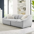thumbnail image 2 of Loveseat Sofa, Fabric, Light Grey Gray, Modern Contemporary Urban Design, Living Lounge Room Hotel Lobby Hospitality, 2 of 10