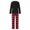 thumbnail image 4 of Niusricy Christmas Pajamas for Family Long Sleeve Santa Hat Letter Print Tops + Pants Set Sleepwear, 4 of 10