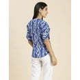 thumbnail image 3 of Moomaya Womens Printed Summer Top, Button Down Cotton Shirt Top, 3 of 8