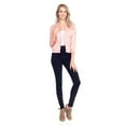thumbnail image 4 of ShezPretty Women's Bolero 3/4 Sleeve Cropped Open Front Short Shrugs Cardigans Sweaters Jackets (Small, DUSTY PINK), 4 of 5