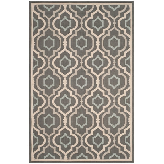 Safavieh Courtyard Bayon Geometric Indoor/Outdoor Area Rug, Gray/Blue, 5'3" x 7'7"