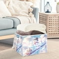 thumbnail image 5 of WOBOGO Snowman Train Large Collapsible Storage Box Flip Lid Fabric Decorative Organizer Container Basket with Handles 16.5×12.6×11.8in, 5 of 7