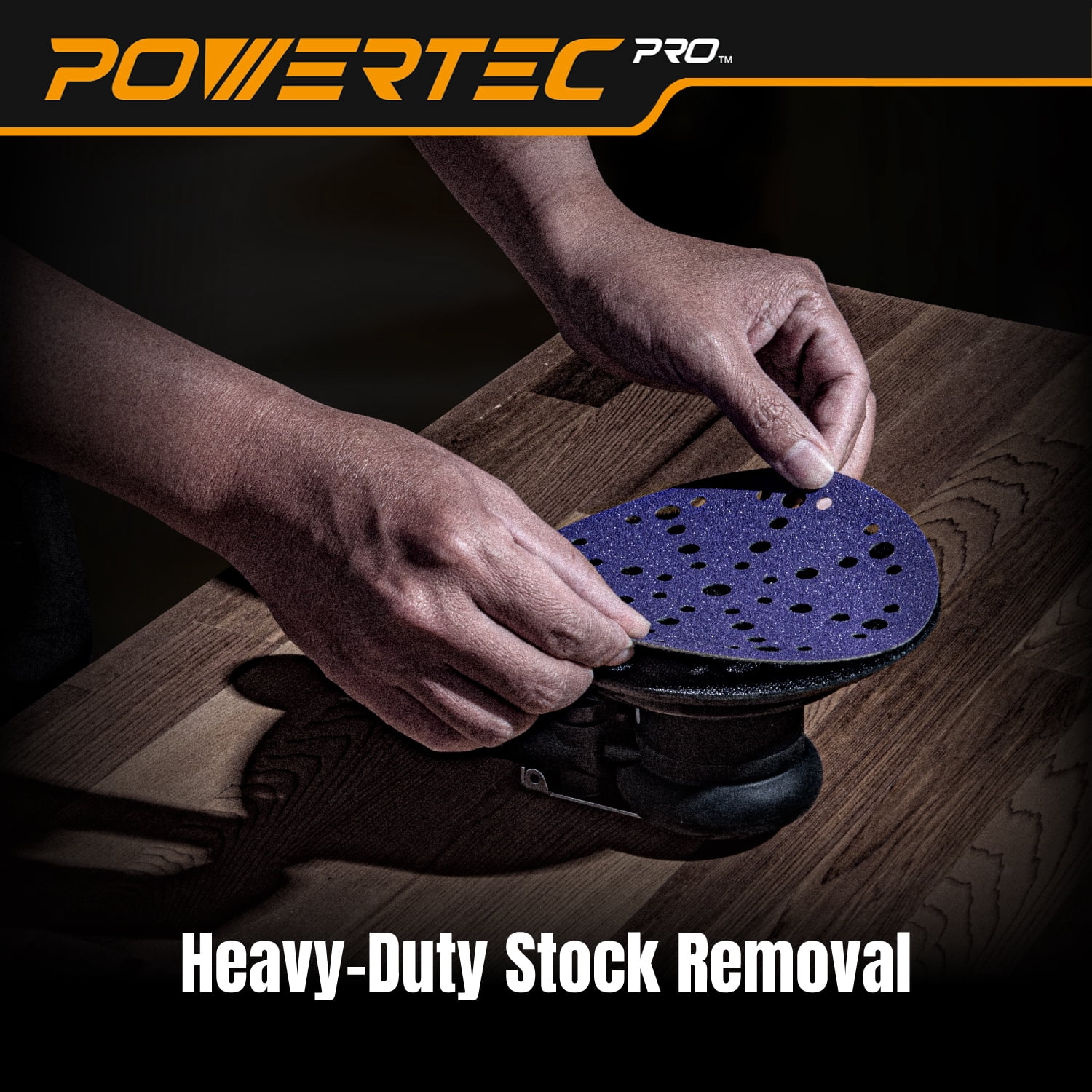 POWERTEC 50PK PRO 6 Inch 49 Holes Sanding Disc, 80 Grit, Zirconia Hook and Loop Film Backing Sandpaper for Festool Random Orbital Sanders - Automotive, Paint, Metal, Woodworking, 46108Z-50