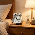 thumbnail image 4 of Reloj despertador analógico clásico con tono de llamada claro y movimiento silencioso | Mecanismo silencioso sin tictac para dormitorio, escritorio, oficina o residencia estudiantil, 4 of 6
