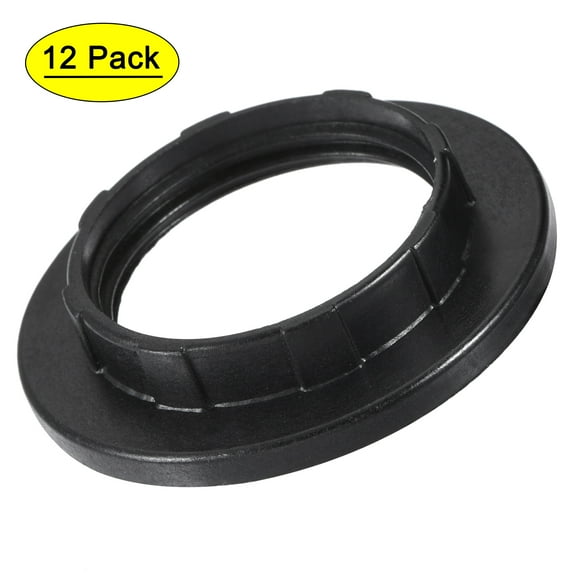 Uxcell E14 Light Socket Rings Lamp Shade Holder Adapter Ring Black 12 Pack