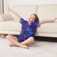 thumbnail image 3 of FORMRS Kids Short Sleeve Top and Pants Pajama Set Unisex Satin 2-Piece Sleepwear, Sizes 5-6Y, Dark Mushrooms Pattern, 3 of 8