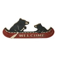 thumbnail image 4 of Rustic Father Bear With Cub Rowing Red Canoe Boat Welcome MDF Wall Decor Plaque, 4 of 9