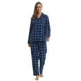 thumbnail image 2 of LNFINTDO Matching Couple Pajama Set, Mens and Womens Flannel Pajama Sets, Button Down Shirts & Flannel Pjs Pants, Blue Plaid, Medium, 2 of 7