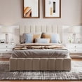 thumbnail image 2 of Churanty Hydraulic Storage Bed Frames Full Size Platform Bed with Upholstered Headboard,Beige, 2 of 13
