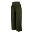 thumbnail image 5 of Women's High Waisted Yoga Pants with Pockets, Loose Wide Leg Fold Over Waist Sweatpants, Soft Lounge Athletic Pants for Women, Comfy Casual Workout Pants Army Green XL, 5 of 9